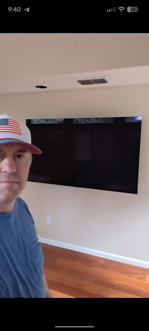 Dan selfie after TV mounting job in Rancho Cordova, CA