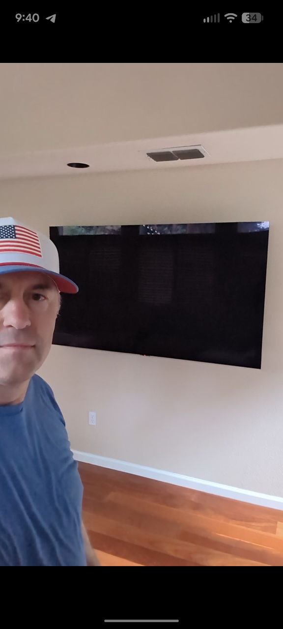 Dan selfie after TV mounting job in Rancho Cordova, CA